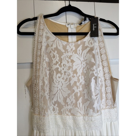 Lulu's Dresses & Skirts - NWT Lulu's Forever and Always White Nude Lace Maxi Dress Bridal Gown Wedding L